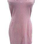 Ellesse Fonti Dress Mini Open Strappy Back Gingham Pink White Size US 10 Photo 5