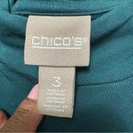 Chico's  3 Women’s Deep Teal Long Sleeve Top with Button Accents Casual Photo 5