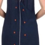 THML  Anthropologie Navy Embroidered Boho Shift Dress Size Small Photo 1