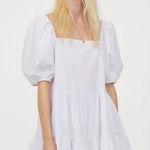 H&M Puff Sleeved Blogger Favorite White Mini Dress Size M Photo 0