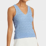 A New Day ‎ Bubble Blue Tank Top Medium Coastal Normcore Preppy Feminine Cottage Photo 0