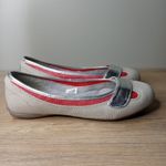 Theme Shoes Womens Beige Snake Print Ballet Flats Silver Red Accent Size 8W Tan Size 8 Photo 2