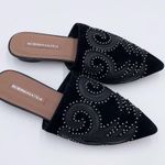 BCBGMAXAZRIA Nola Mules Black Suede Leather Studded Slip On Shoe Womens Size 6.5 Photo 1