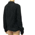 Sweet & Sinful Black Eyelash Knit Keyhole Front Mock Neck Sweater Womens Large Photo 6