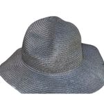 H&M Divided Straw Floppy Straw Sun Hat Large 58 Wide Brim 3.5" Beach Holiday Black Photo 4