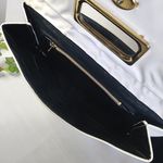 Vintage White One Snap Clutch Purse Bag Gold Photo 5