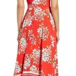 Vince Camuto Red Floral Print Sleeveless Handkerchief Hem Midi Dress Size 4 New Photo 1