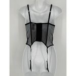 Adore Me Corset Top Size Small Black Sheer Mesh Garter Straps Lingerie Bustier Photo 3