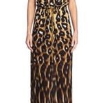 NWOT Manning Cartell Born Free Leopard Print Tie Waist Maxi Dress Size 0 Tan Photo 2