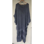 Jen's Pirate Booty Jen’s Pirate Booty Charcoal Gray Caftan Tunic Dress Bohemian Flowy Resort Small Photo 1