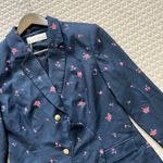 Keepsake NWD Floral Ruffled Blazer Womens Blue Long Sleeves Jacket Size M Photo 4