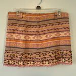Free People Skirt Multicolor Cotton Boho Western Tapestry Art Fringe Size 4 Photo 1