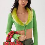 Urban Outfitters green furry cropped cardigan, brand new with tags Photo 6