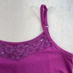 CJ Banks X 14W Cami Tank Top Lace Trim Adjustable Strap Camisole Sequin Detail Purple Photo 2