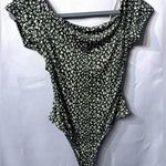 Lush Clothing Lush Sammi Cut Bodysuit from stitch fix, green and white, size medium, NWT Photo 0