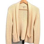 Cozy Casual Beige Knit Open Front Long Sleeve Pocket Cardigan Sweater Size S/M Photo 7