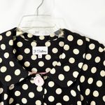 VTG 3 Sisters Large Coat Brown Polka Dot Button Pink Trim Bow Cute Preppy C White Photo 3