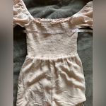 MI AMI Light Pink One Piece Off Shoulder Ruched Shorts Romper Women’s Sz S EUC Photo 5