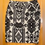 Renee C. Black and White Tribal Pencil Skirt Size 4 Photo 1