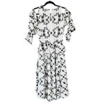 Joie  Alpheus White & Black Floral Eyelet Ruffled Silk Dress Size Small Photo 3