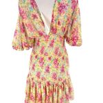 Bytimo Floral Smocked Chiffon Dress Sz M Yellow Size M Photo 0