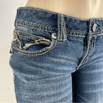Vanity Low Rise Slim Distressed Bootcut Jeans Contrast Stitching Y2K 30x33 Blue Size undefined Photo 6