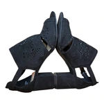 CL by Laundry  WOMEN'S JOANNE‎ SUEDE BLACK HEELED FLORAL CUTOUT SANDALS SIZE 8.5 Photo 4