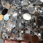 Cider  Womens Silver Sequin Cropped Strapless Tank Top New Years Party Evening Photo 1