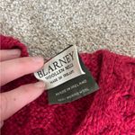 Blarney Woollen Mills 100% Merino Wool Made in Ireland Cable Knit Poncho Sweater Red Size M Photo 1