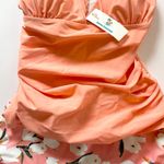 Beachsissi Tankini Swimsuit Floral High Waist Tummy Control Peach Pink M Summer Photo 2