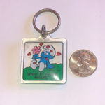 Vintage Want To Smurf Around 1980s Keychain Blue Photo 1
