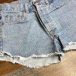 Brandy Melville MELVILLE Light Wash Midrise Denim Shorts Button Fly Raw Hem 2.5" Inseam 26 Waist Photo 3