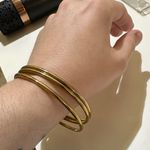 14k Gold Bangles Set Stainless Steel Filled Photo 0