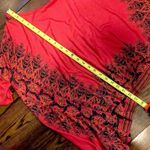 Free People  Oversized Red Boho Shark Tail High Low Shirt Sz XS Photo 3
