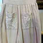 Vintage Havana  Cream Wide Leg Cotton Gauze Pants Eyelet Back Pockets Sz S 💚🍄 Photo 5