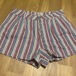 BDG  Rainbow Striped Button Fly Denim Shorts | 10 Photo 0