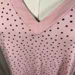 Donna Karan Sleepwear Pink Polka Dot V Neck Night Shirt Women Small Modal Luxury Photo 1