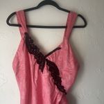 Victoria's Secret  Vintage 90s‎ Medium Pink Satin Lace Floral Coquette Sleepwear Photo 1