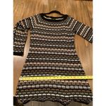 Laundry by Shelli Segal Laundry Shelli Segal Wool Metallic Neutral Knit Stripe Long Sleeve Sweater Dress Photo 6