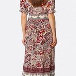 Ba&sh  Dress Womens Small Zael Paisley Short Sleeve Midi Ecru V-Neck NWT Photo 2