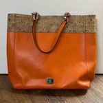 Ralph Lauren  Orange Hanway Leather Cork Shopper Tote Bag Photo 0