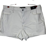 Hollister Womens Shorts 3" Mom Ultra High-Rise Cuffed Hem Denim White Sz.16 NWT Photo 0