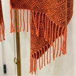 Estirpe Inca Alpaca Wrap Shawl Orange Geometric Fringe Boho Chic Fall Elegant Photo 4