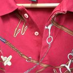 Ralph Lauren Vintage 90s Lauren Women’s All Over Equestrian Print Polo Size L Photo 4