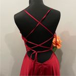 La Femme 28571 Prom Dress Satin Empire Waist Sleeveless Gown Wine Size 2 Photo 8