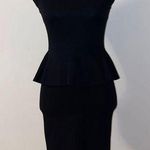 Alice + Olivia Bateau Neckline Peplum Towork Mini Black Dress Size 2 Photo 0
