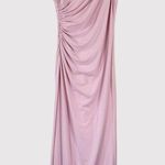 ZARA  Womens Dress Pink Maxi Ruched Sheath Sleeveless Formal Bridesmaid Medium Photo 1