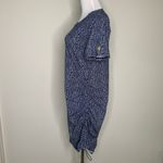 Michael Michael Kors Blue Giraffe Print T Shirt Dress Ruched Side Sz XL Photo 2
