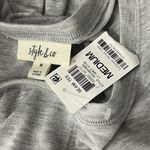 Style & Co  Medium Top 3/4 Sleeves Scoop Neck Stretch Semi-Sheer Gray Heathered Photo 4