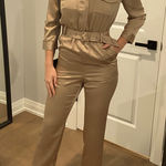 Dressy satin look jumpsuit 🌼🌼🌼 Gold Size 4 Photo 0